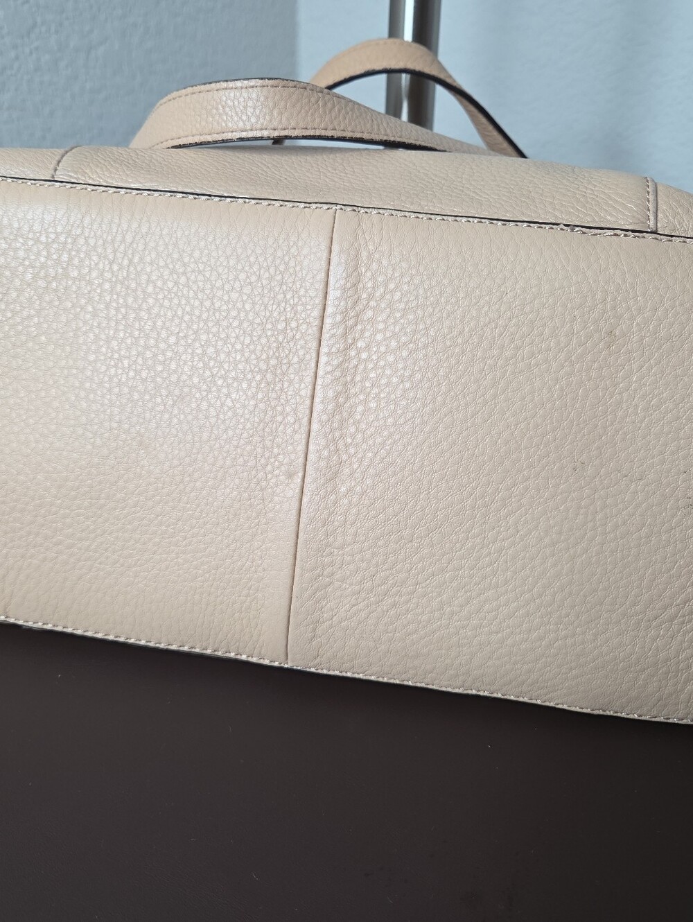 Calvin Klein Tan Tote with Gold Chain Handles - Picture 5 of 7